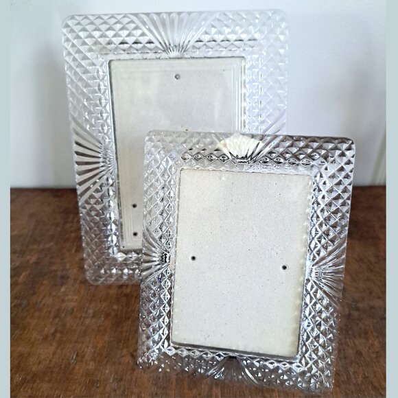 Shannon Lead Crystal Picture Frame Set Mayfair Collection 9.25” & 7.25” - Picture 3 of 14